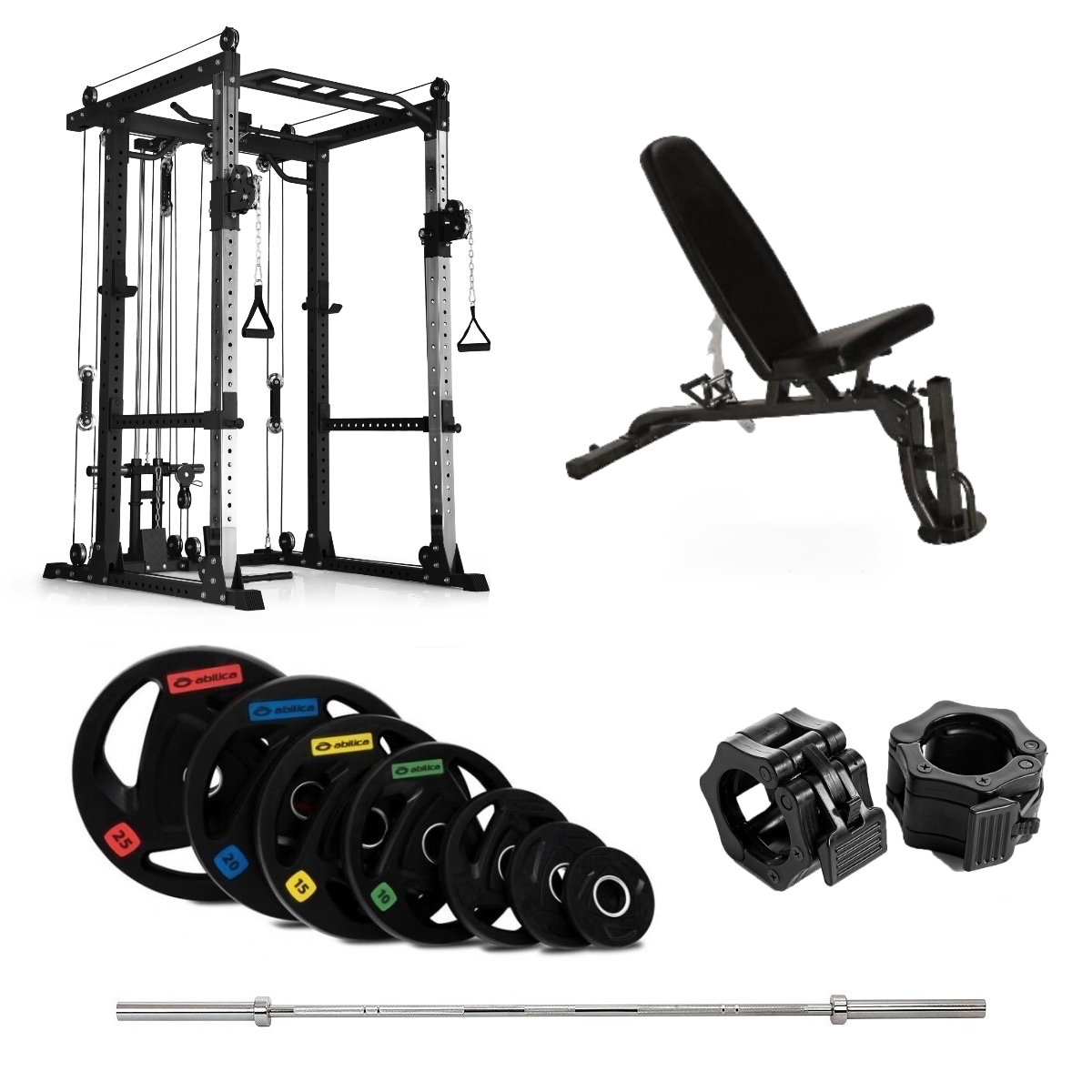 Abilica - PR 550 Power Rack Olympic med bänk - 110 kg